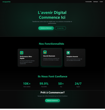 Maquette Landing marketing