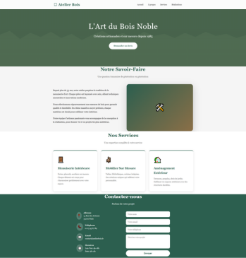 Maquette site on page